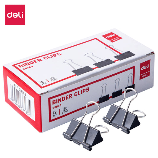 Deli W38563 Binder Clip, 32mm, Pack of 1