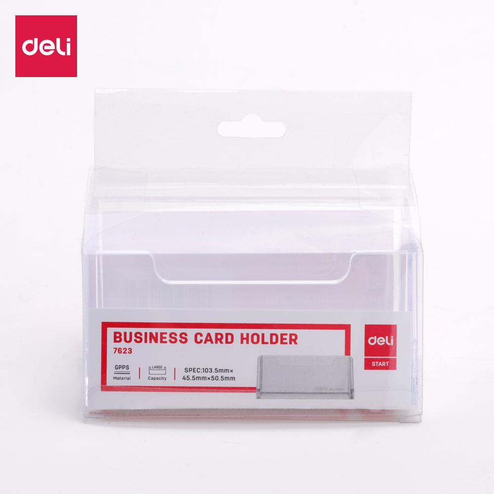 Deli W7623 Business Card Holder (Transparent, Pack of 1)