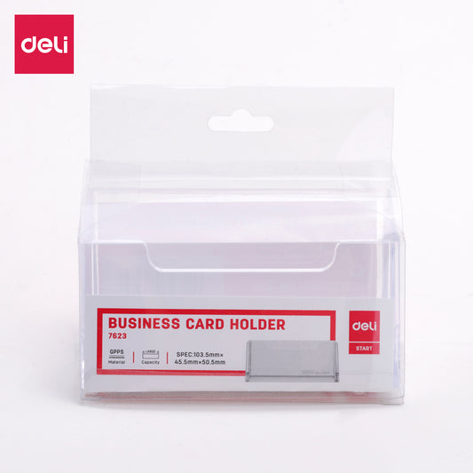 Deli W7623 Business Card Holder (Transparent, Pack of 1)