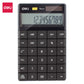 Deli W1589P Modern Compact Calculator 12-Digit, Black