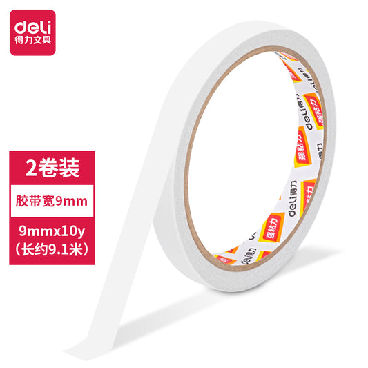 Deli 30404 Double Sided Tape, 9mm x 9.1 m, 2 Pcs