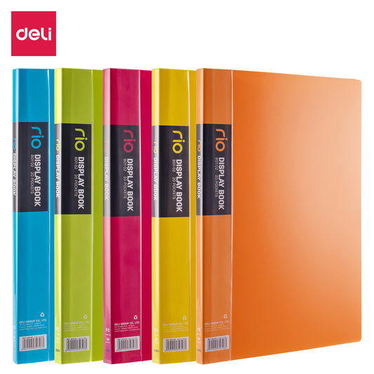 Deli WB01102 FC Display Book, 20 Pocket (Pack of 1, Color May Vary)