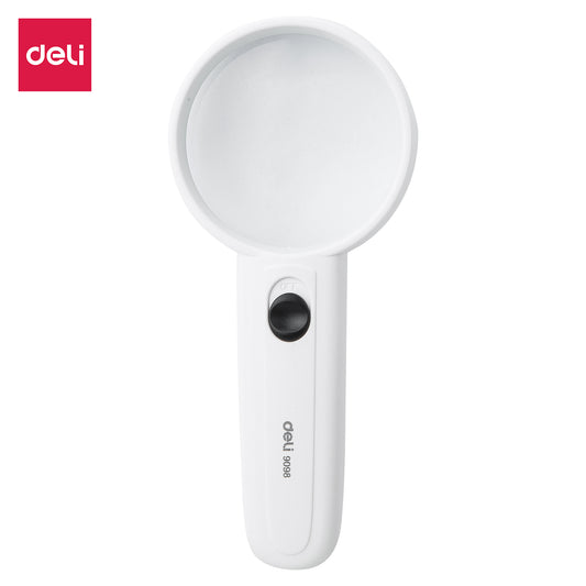 Deli W9098 Magnifier with LED Light (3X, White, Pack of 1)