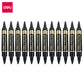 Deli ES555 Black Dual Tip Permanent Marker (Black , Pack of 1)