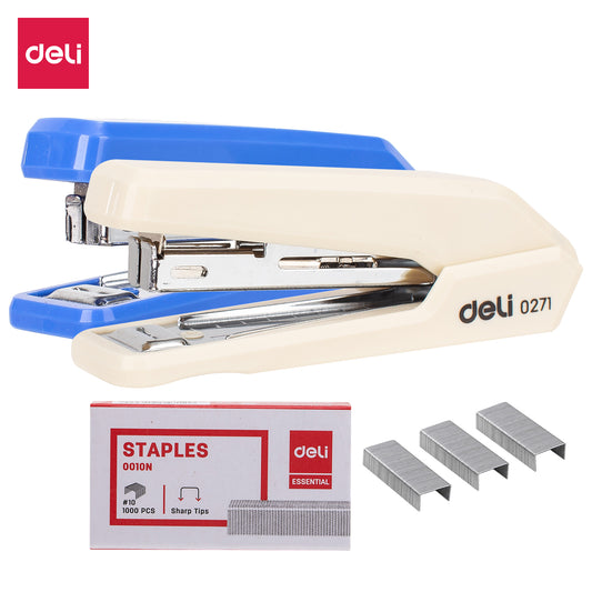 Deli W0272 Pro Series Office Stapler with 1000 No. 10 Staples (Color May Vary)
