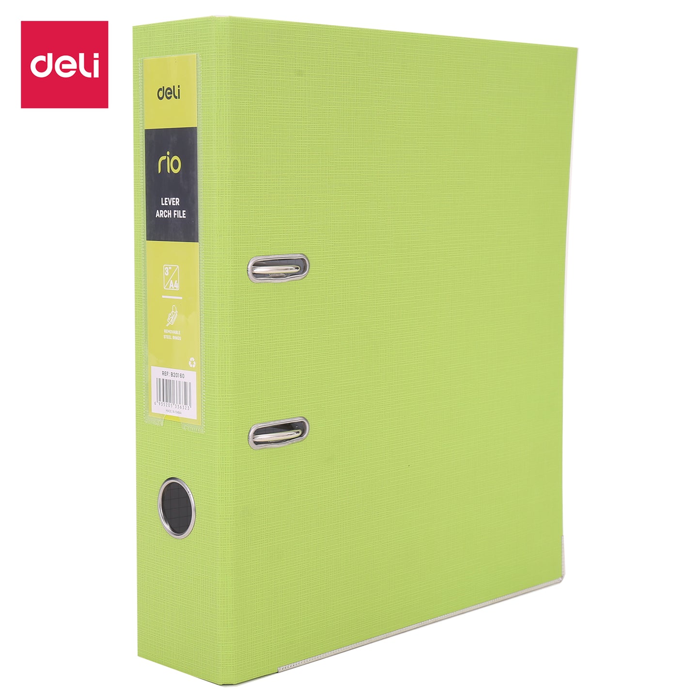Deli EB20160 Lever Arch File A4 3" (Green, Pack of 1)
