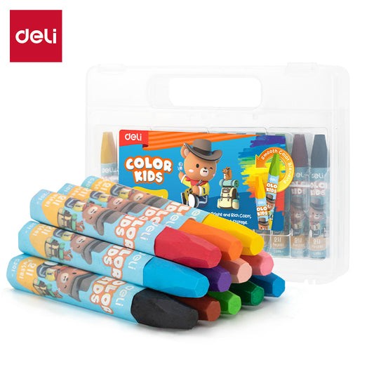 Deli WC20104 Oil Pastel (Multicolor, 12 Pcs)