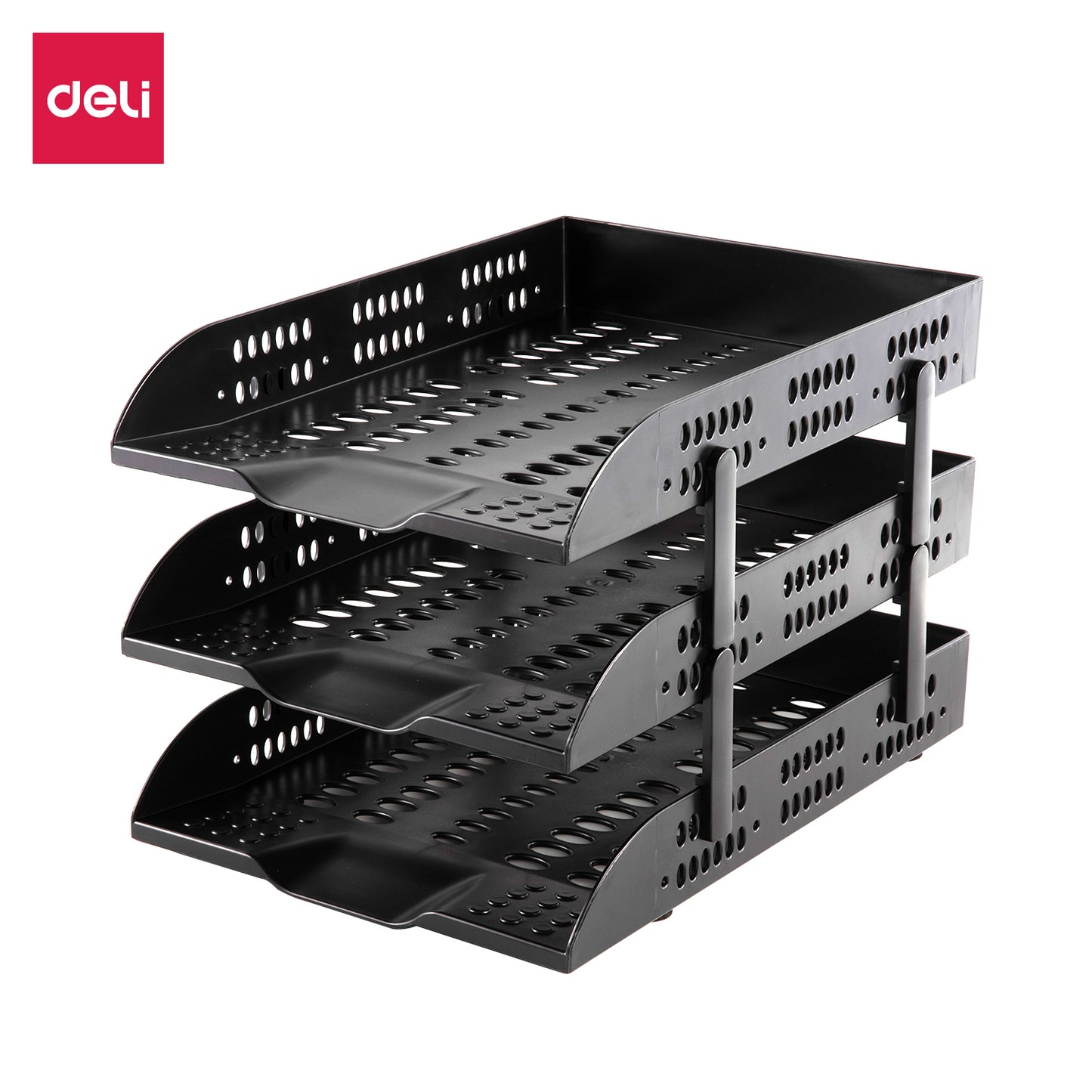 Deli W9215 3-Tier Multipurpose Superior Quality Desk Organizer Tray, Black