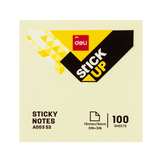 Deli WA00353 3"X3" Sticky Notes, 100 Sheets - Pack of 1