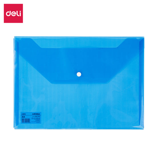 Deli WF10432 File Bag Transparent (Blue, Pack of 1)