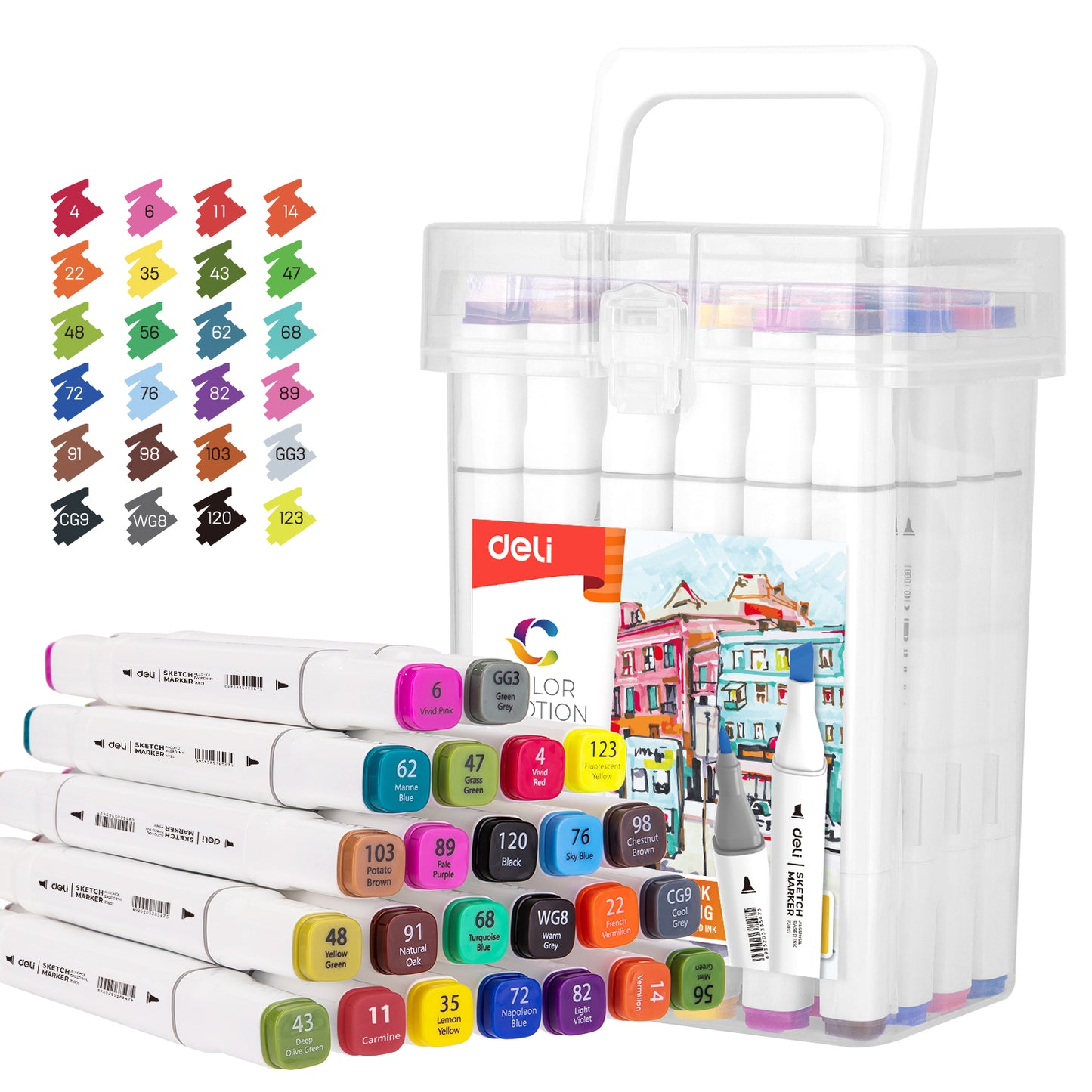 Deli E70801 Felt Pen marker 24 Color (Pack of 1)