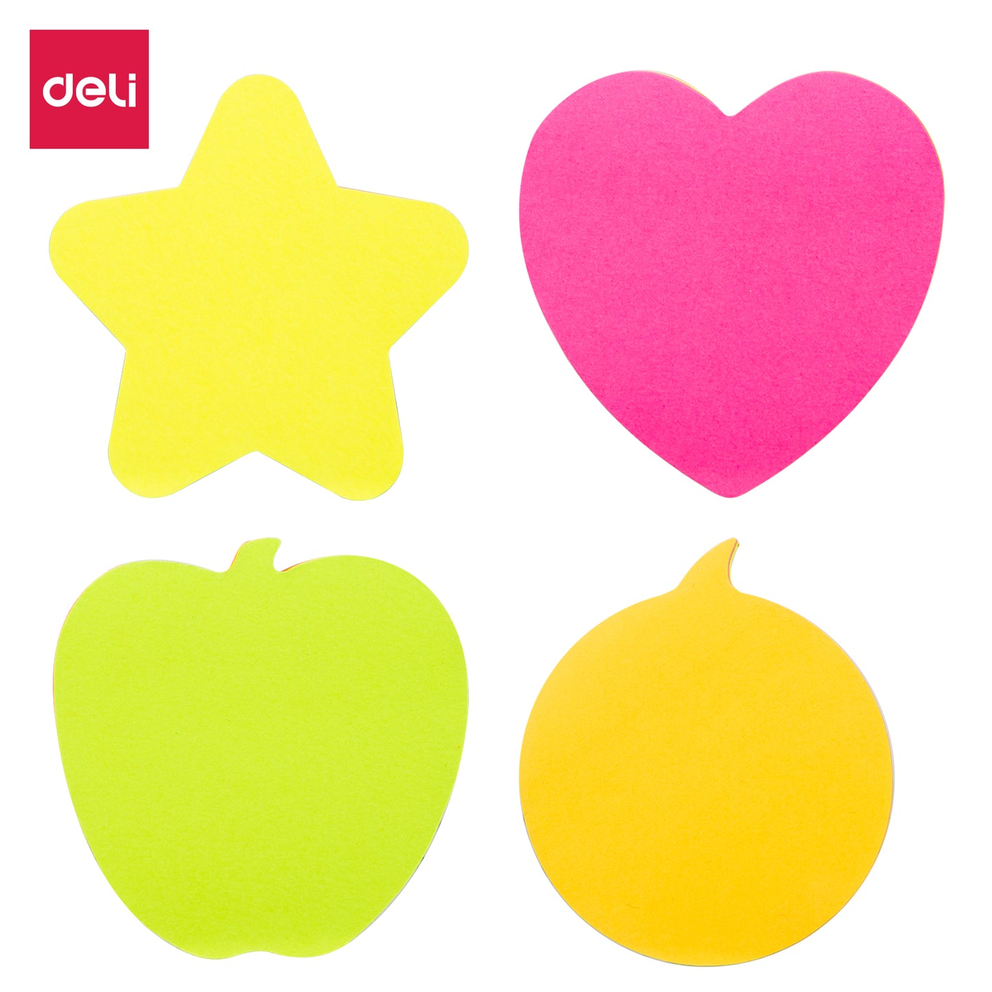 Deli WA03202 Shape Sticky Notes, 3"  3", 420sheets (Pack of 1, Color May Vary)