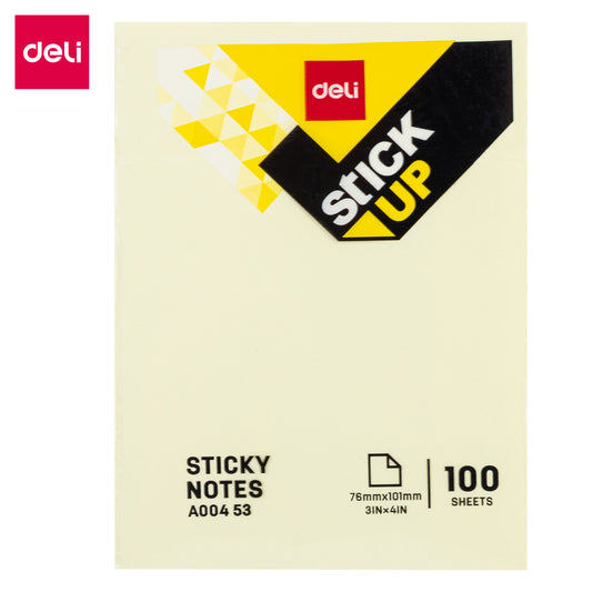 Deli WA00453 3"X4" Sticky Notes, 100 Sheets - Pack of 1