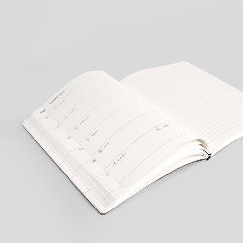 myPAPERCLIP 2023 Weekly Planner, Section Thread Bound, Hand Drawn Hard Back , A5 (148 x 210 mm, 5 x 8.27 in), Orange