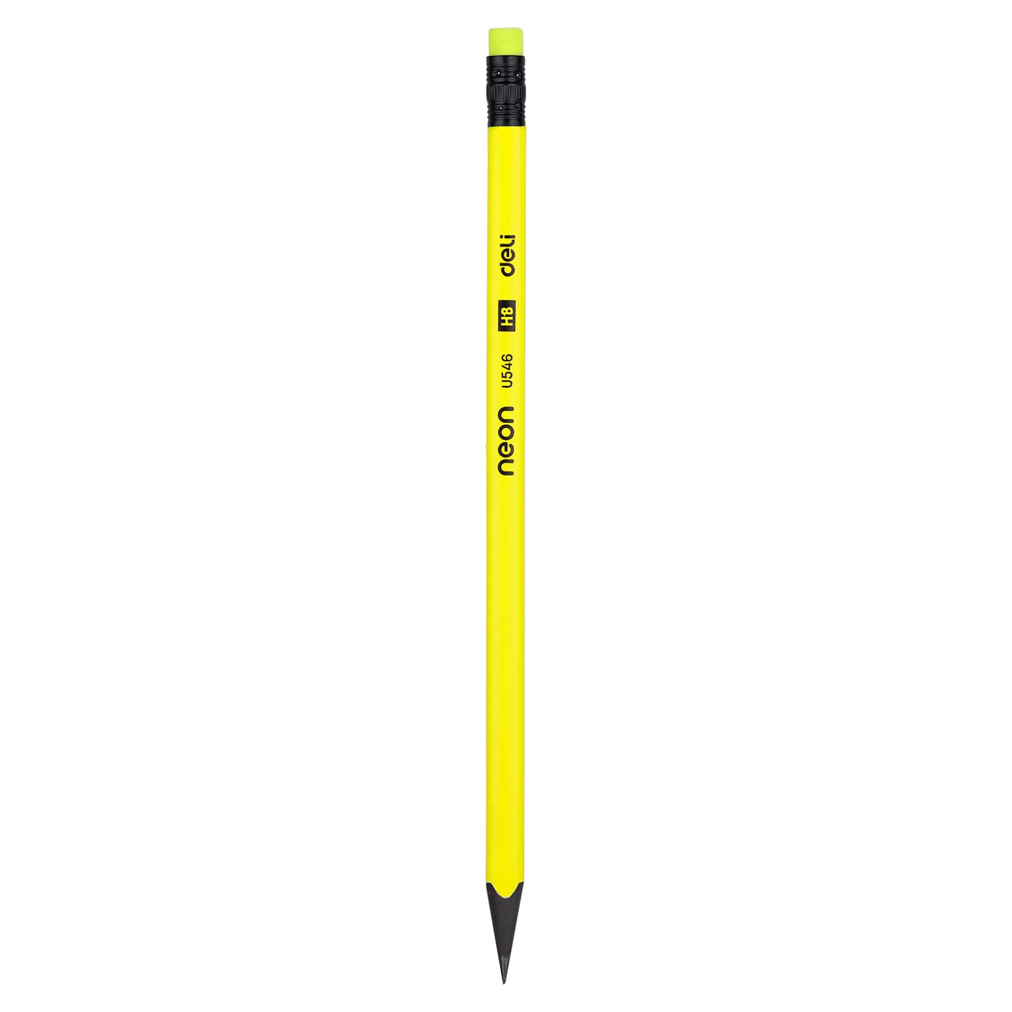 Deli WU54600 Neon Series Pre-Sharpened, Wood-Free, HB Pencils with Eraser (12 Pcs)