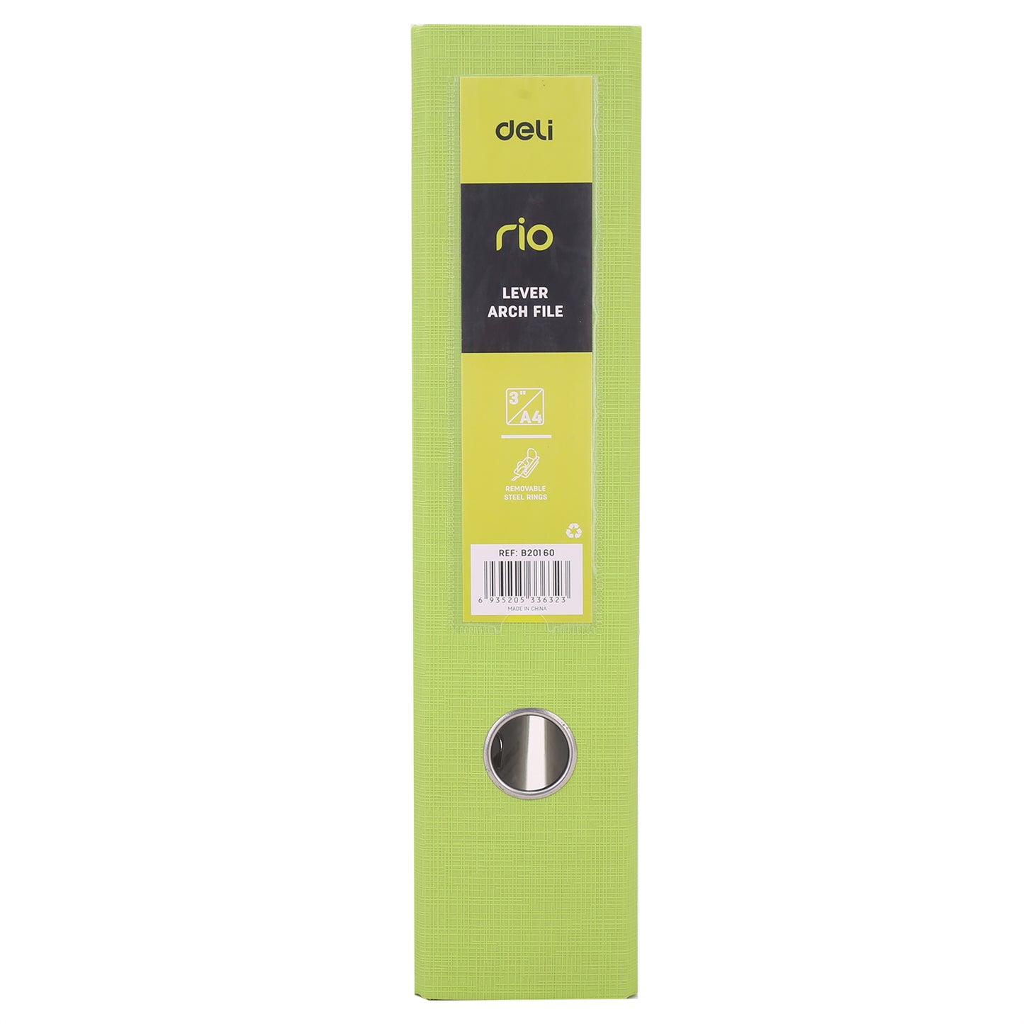 Deli EB20160 Lever Arch File A4 3" (Green, Pack of 1)