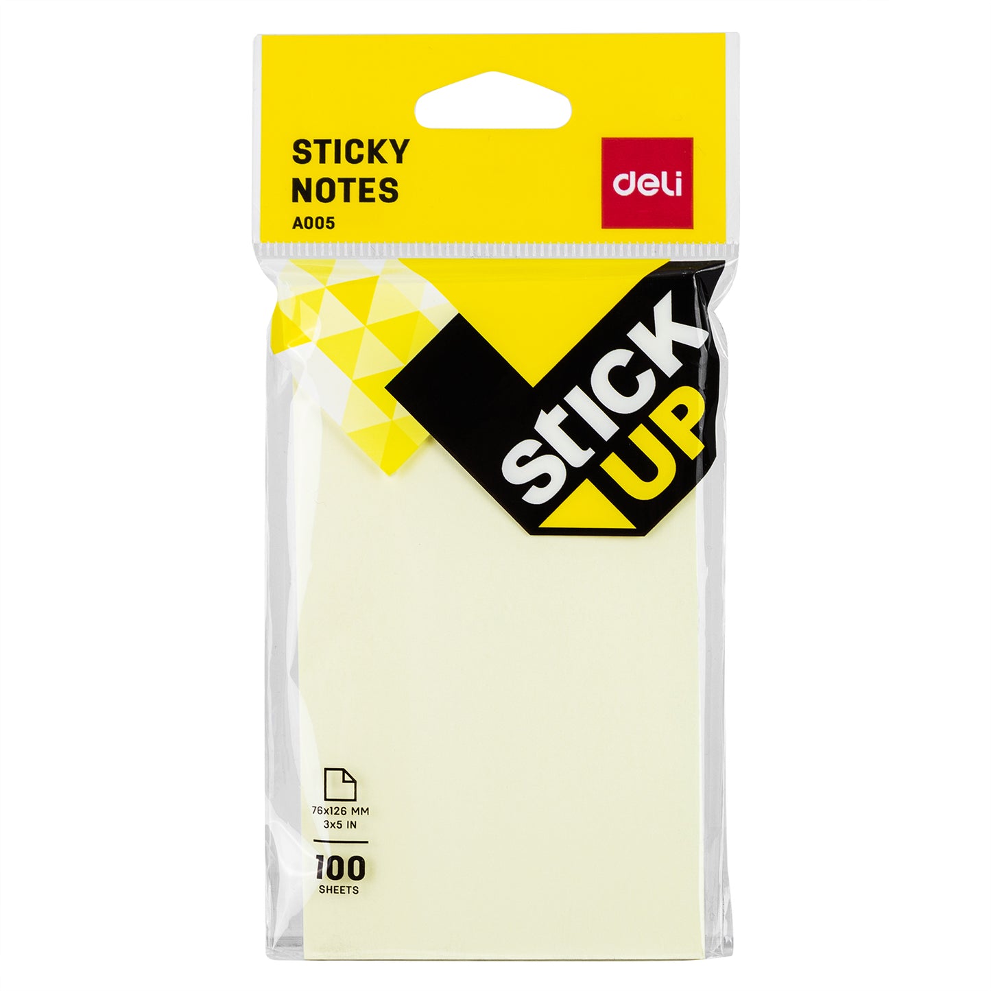 Deli WA00552 Sticky Note, 3" x 5", 2x100 Sheets, Color May Vary (Pack of 1)