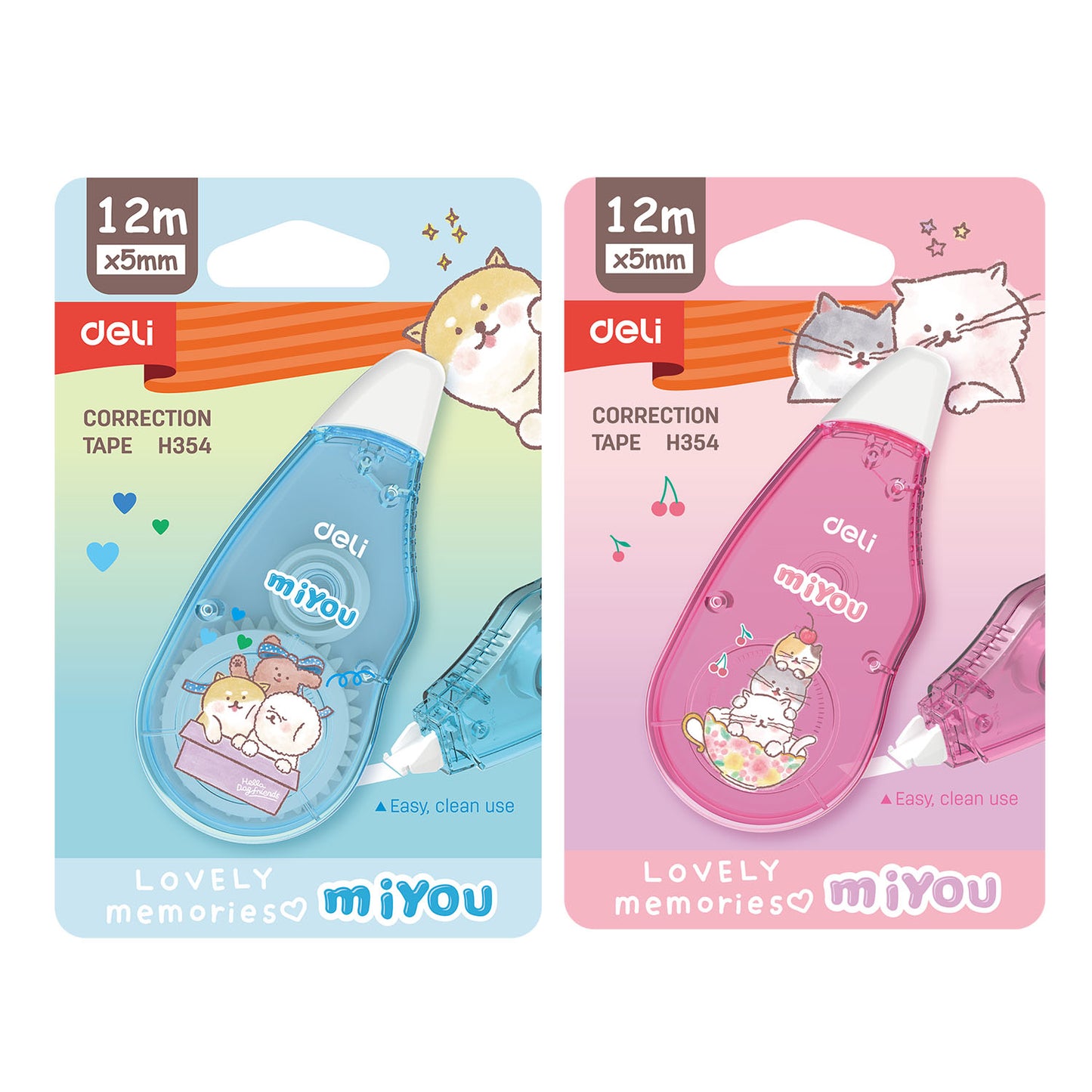 Deli WH354 Correction Tape, 5mm-12m (Pack of 1, Color May Vary)