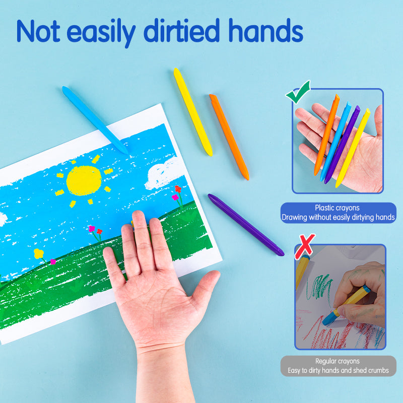 Deli WC20000 Plastic Crayons (Pack of 12 Crayons)