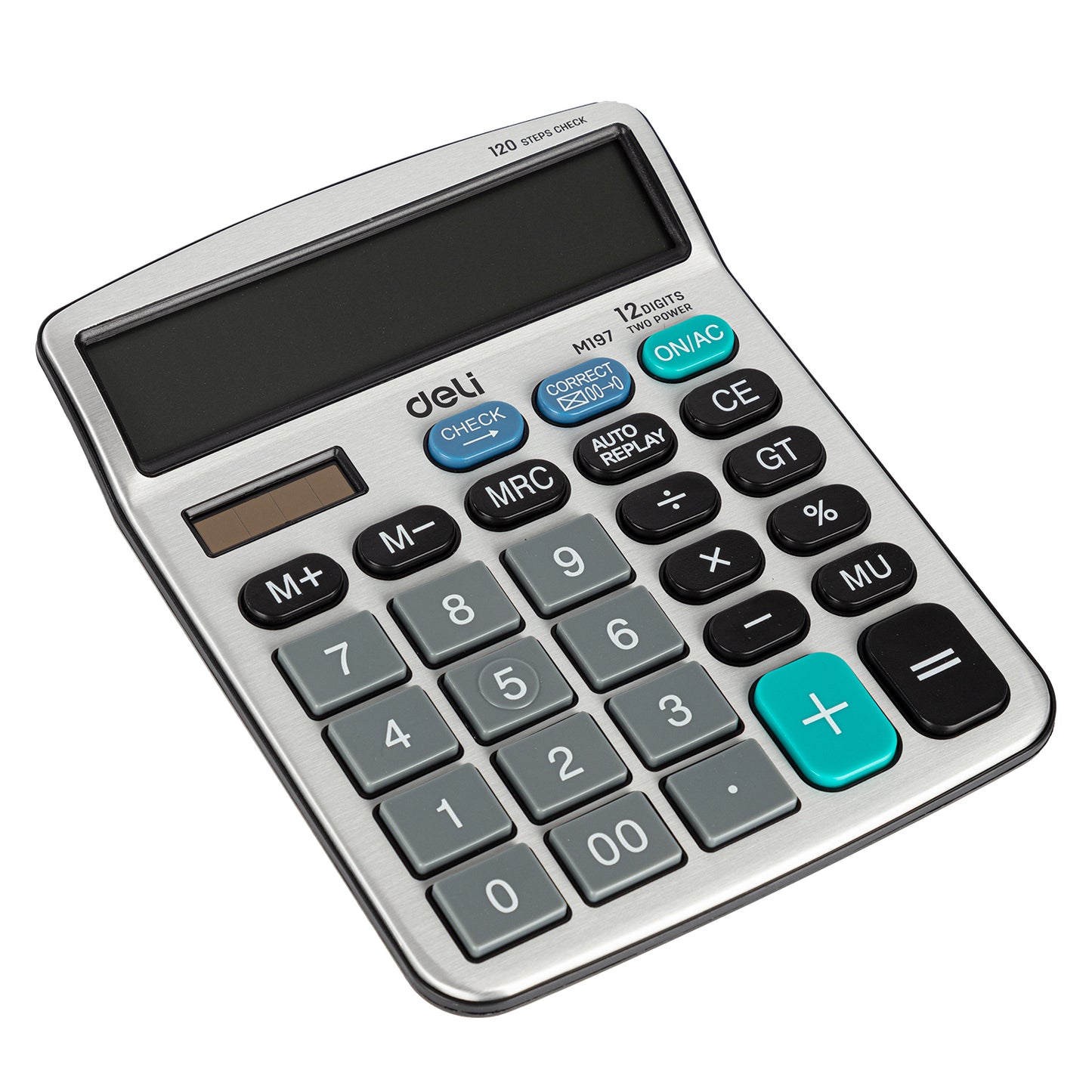 Deli WM19710 12-Digit Metal Calculator, Pack of 1