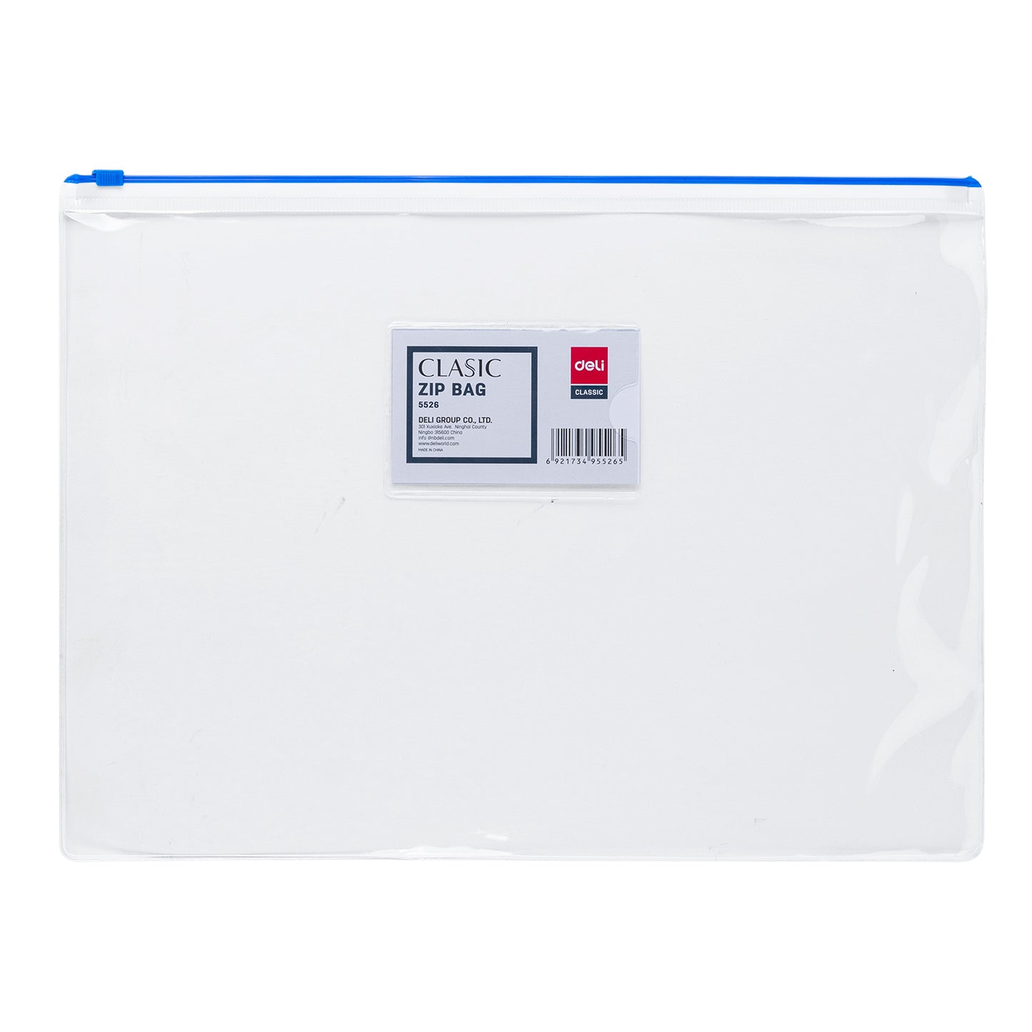 Deli W5526 Pvc view Zip Bag A4, Color may vary (Pack of 12)