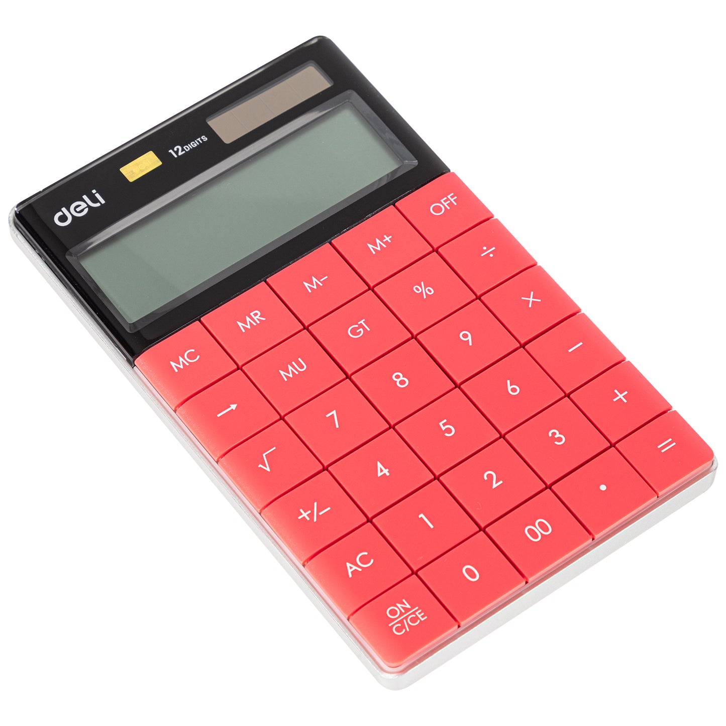Deli W1589 Modern Compact Calculator 12-Digit, Red
