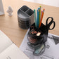 Deli W9147BK 3 Compartments & 3 Drawers Multipurpose Desk Organizer Pen Stand, Pack of 1 (Color May Vary)