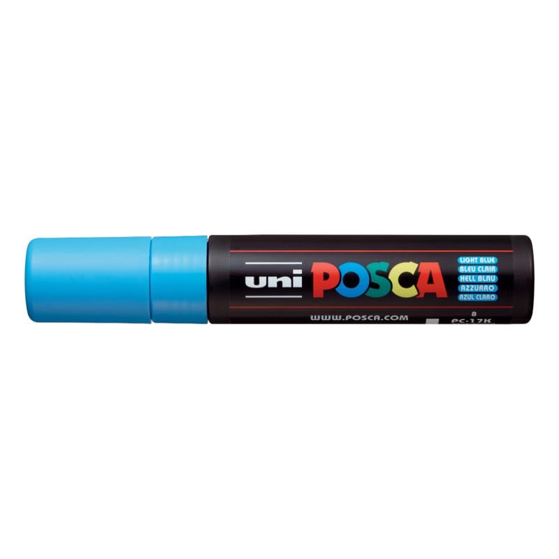 uni-ball Posca PC-17K 15.0 mm Extra Broad Tip Marker Pen, Light Blue Ink, Pack of 1