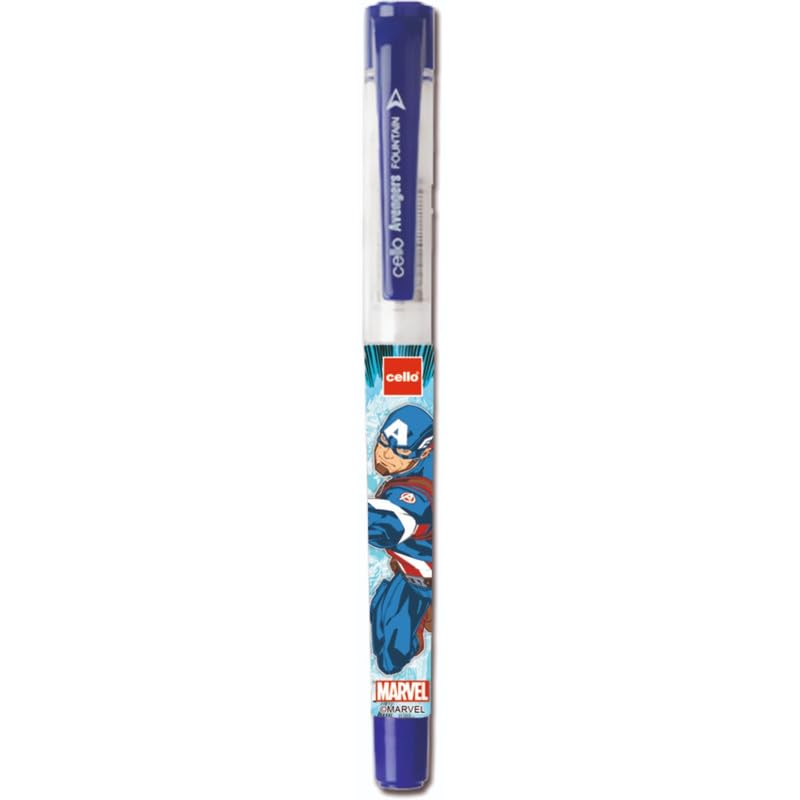 Cello Disney Series Avengers War Edition Fountain Pen , Blue Ink, Pack of 1