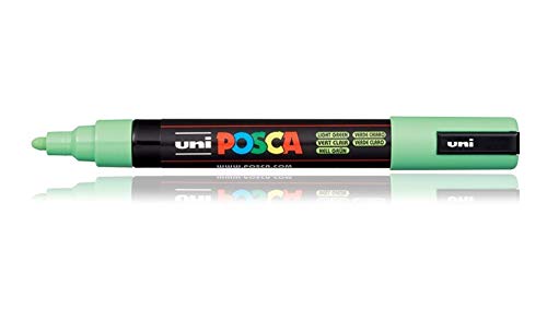 uni-ball Posca 5M 1.8-2.5 mm Bullet Shaped Marker Pen, Light Green Ink Pack of 1