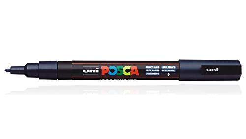 uni-ball Posca 3M 0.9-1.3 mm Bullet Shaped Marker Pen, Navy Blue Ink, Pack of 1
