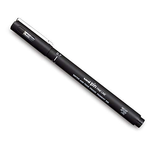 uni-ball PIN-200 0.7mm Fineliner Drawing Pen, Black Ink, Pack of 1