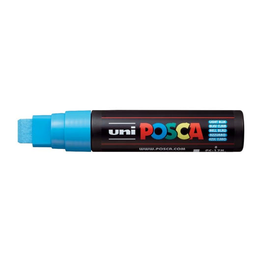 uni-ball Posca PC-17K 15.0 mm Extra Broad Tip Marker Pen, Light Blue Ink, Pack of 1