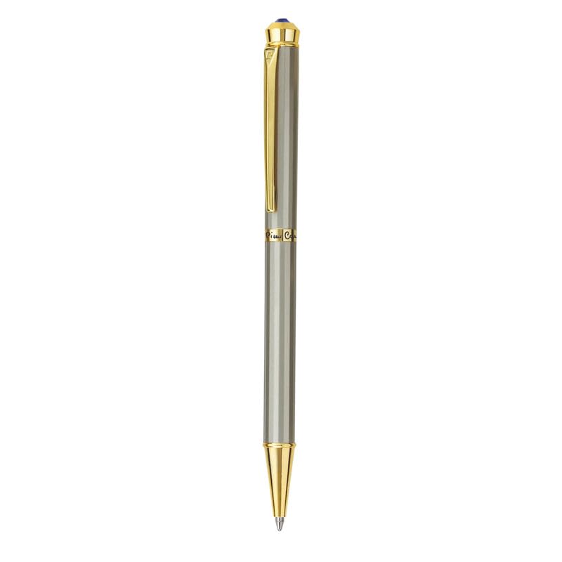 Pierre Cardin Jewel Titanium Finish Exclusive Metal Ball Pen, Blue Ink, Pack of 1
