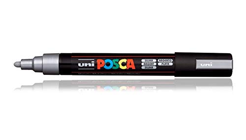 uni-ball Posca 5M 1.8-2.5 mm Bullet Shaped Marker Pen, Grey Ink, Pack of 1
