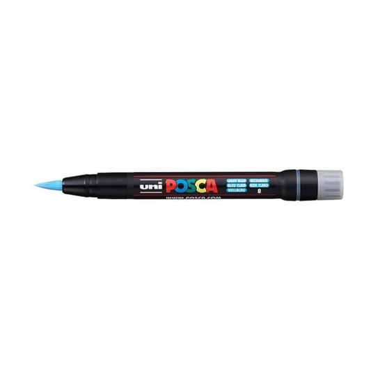 Uni-Ball Posca Pcf-350 Brush Tip Marker Pen 1-10 mm - Light Blue Ink