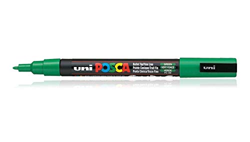 uni-ball Posca 3M 0.9-1.3mm Bullet Shaped Markers, Green Ink, Pack of 1