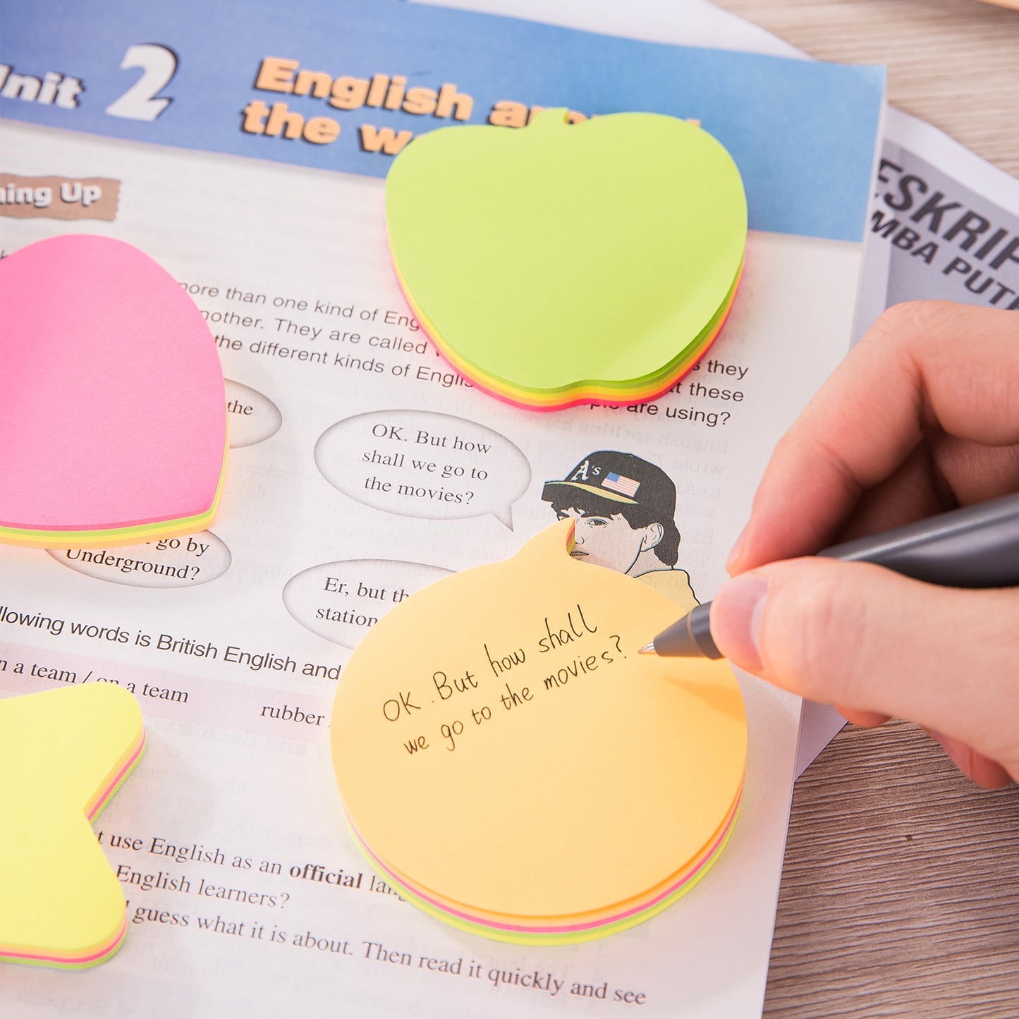Deli WA03202 Shape Sticky Notes, 3"  3", 420sheets (Pack of 1, Color May Vary)
