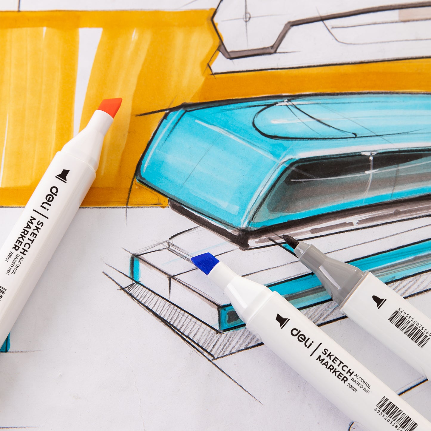 Deli E70801 Felt Pen marker 24 Color (Pack of 1)