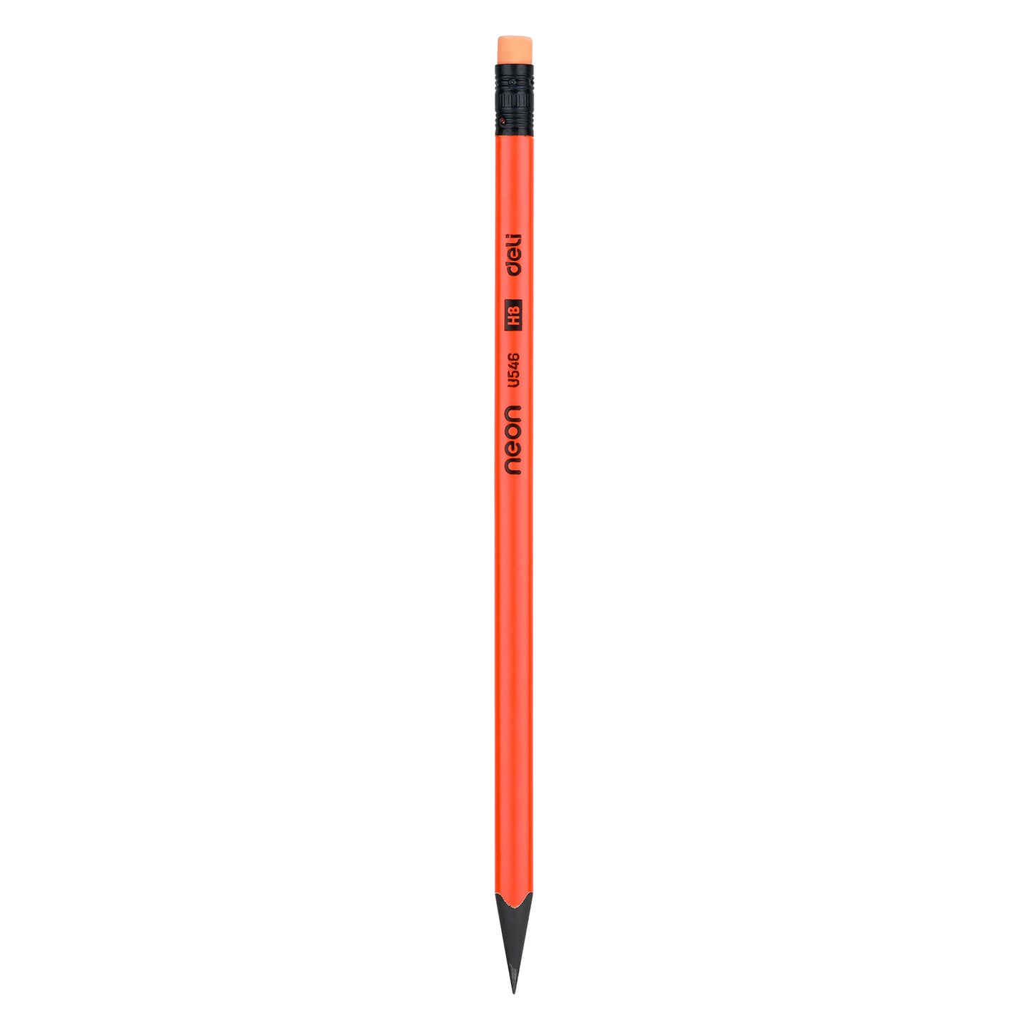 Deli WU54600 Neon Series Pre-Sharpened, Wood-Free, HB Pencils with Eraser (12 Pcs)