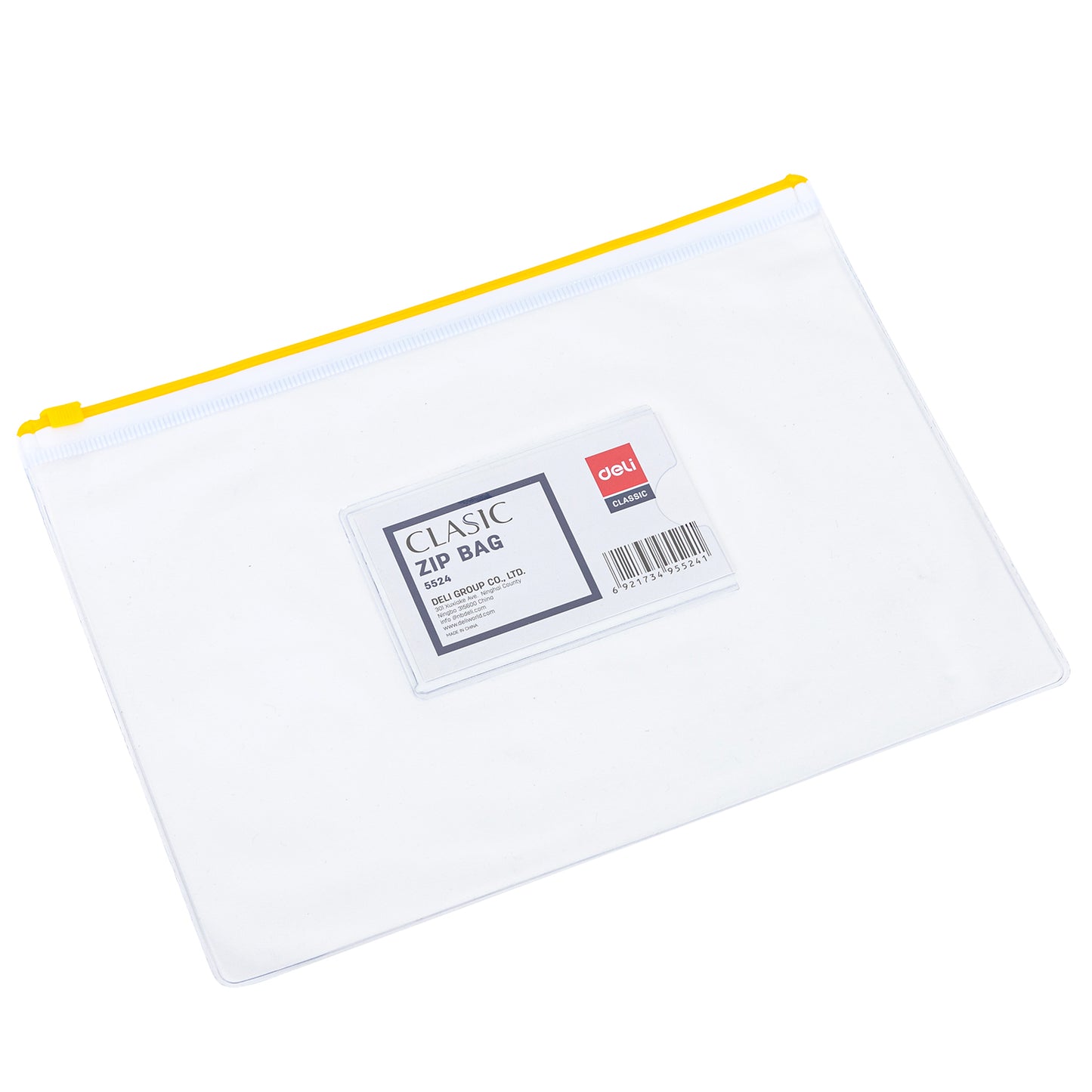 Deli W5524 Pvc view Zip Bag A5, Color may vary (Pack of 12)
