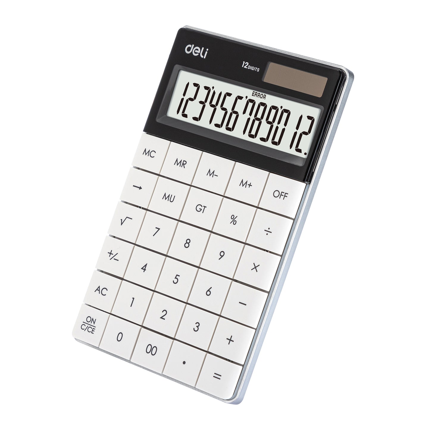 Deli W1589 Modern Compact Calculator 12-Digit, White