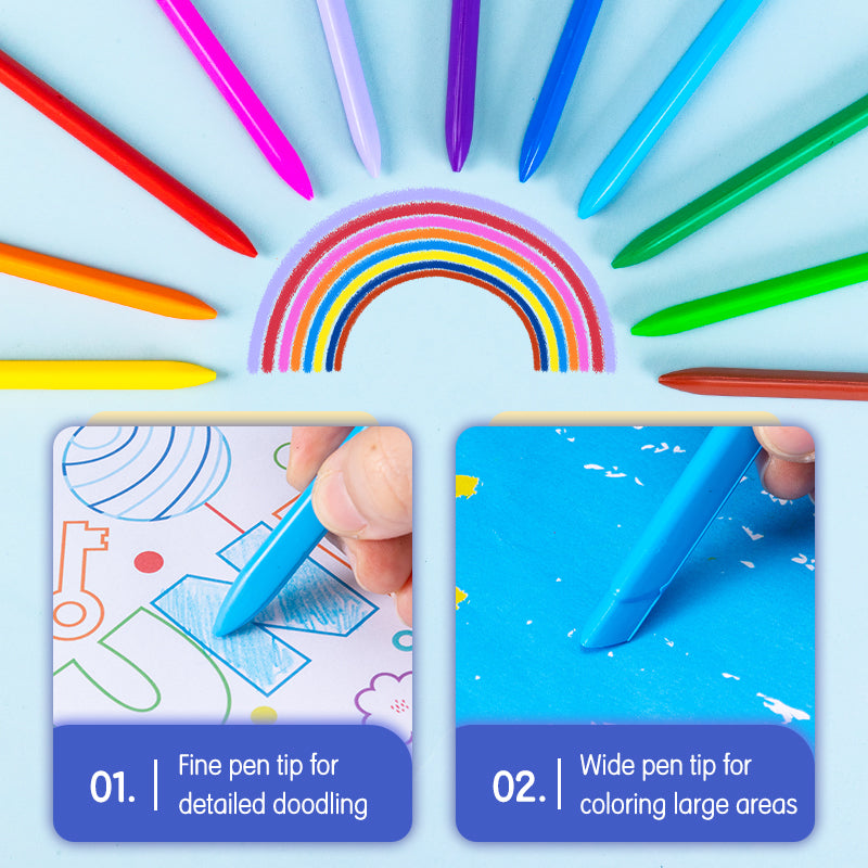 Deli WC20000 Plastic Crayons (Pack of 12 Crayons)