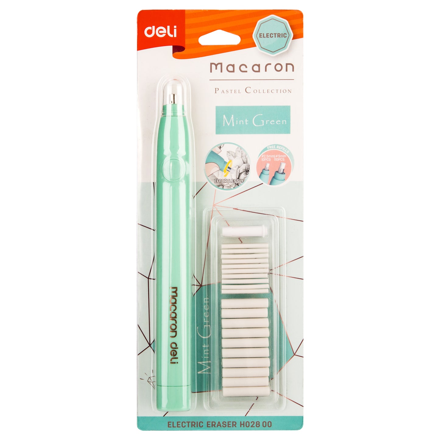 Deli WH02800 Macaron Electric Eraser (Pack of 1, Color May Vary)