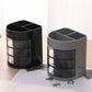 Deli W9147BK 3 Compartments & 3 Drawers Multipurpose Desk Organizer Pen Stand, Pack of 1 (Color May Vary)