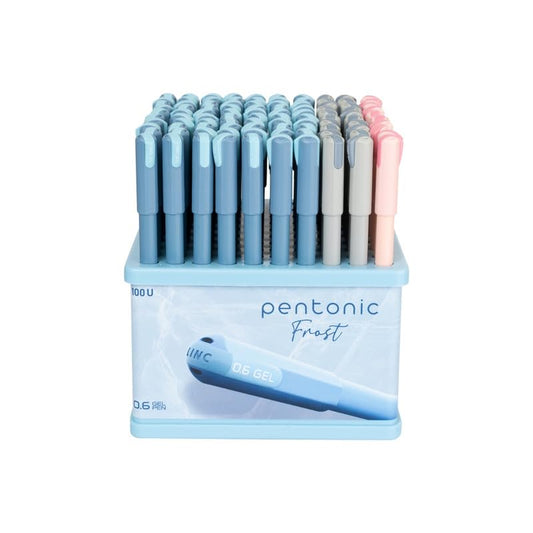 Pentonic Frost 0.6mm Multicolor Gel Pen Tumbler, 70 Pcs Blue Ink+20 Pcs Black Ink+10 Pcs Red Ink(Pack of 100)