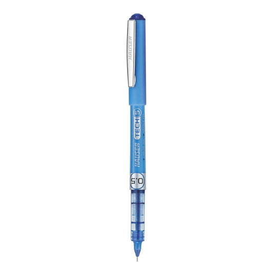 Hauser Tech 5 0.55 mm Gel Pen, Blue Ink, Pack of 3
