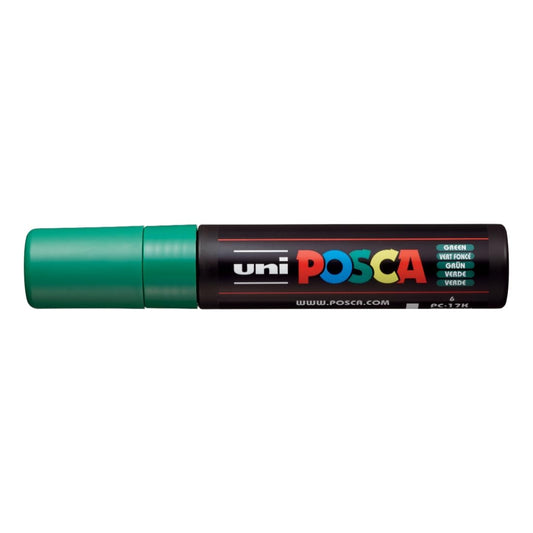 uni-ball Posca PC-17K 15.0 mm Extra Broad Tip Marker Pen, Green Ink, Pack of 1