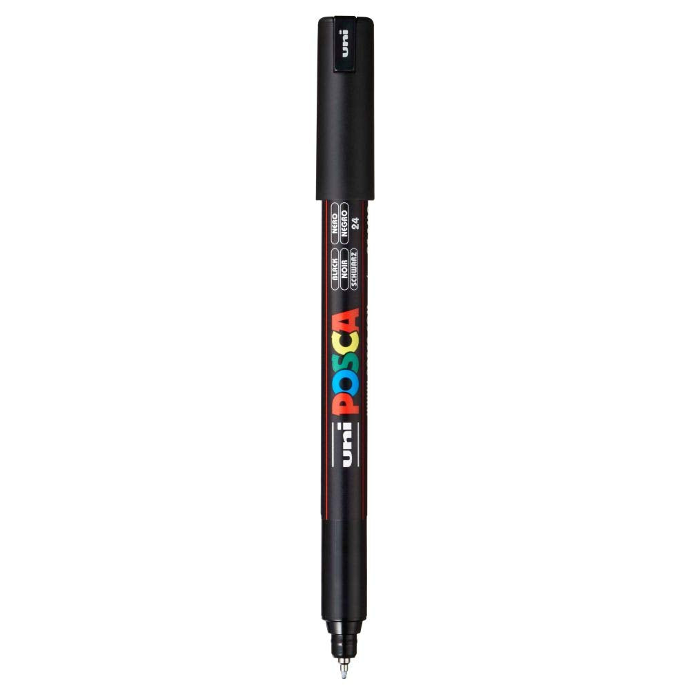uni-ball Posca PC-1MR 0.7 mm Extra-Fine Tip Markers, Black Ink, Pack of 1