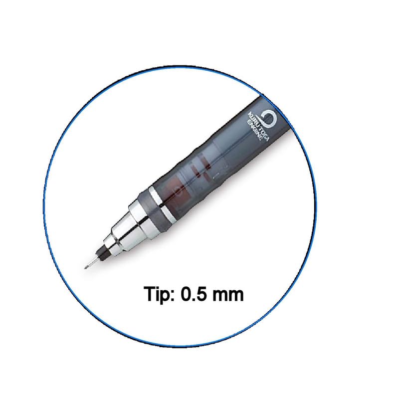 uni-ball Kuru Toga M5-450T 0.5mm Mechanical Pencil, Smokey Black Body, Pack of 1